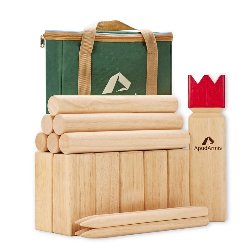 ApudArmis Kubb   Viking Chess Outdoor Clash Toss Yard Game with Carrying Case - Rubber Wooden Backyard Lawn Games Set for Teenagers Adults Family - Image 1